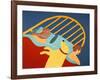 Hogging The Bed Yellow-Stephen Huneck-Framed Giclee Print