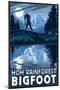HOH Rainforest, Washington - Bigfoot-Lantern Press-Mounted Art Print