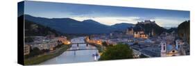 Hohensalzburg Fortress and Alt Stadt Illuminated at Dusk, Salzburg, Salzburger Land-Doug Pearson-Stretched Canvas