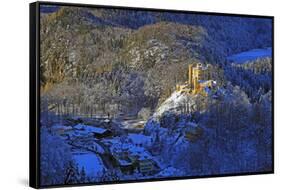 Hohenschwangau Castle near Schwangau, Allgau, Bavaria, Germany, Europe-Hans-Peter Merten-Framed Stretched Canvas