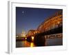 Hohenzollern Bridge over the River Rhine and Cathedral, Cologne, North Rhine Westphalia, Germany, E-Hans Peter Merten-Framed Photographic Print