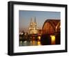 Hohenzollern Bridge over the River Rhine and Cathedral, UNESCO World Heritage Site, Cologne, North-Hans Peter Merten-Framed Photographic Print