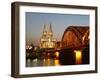 Hohenzollern Bridge over the River Rhine and Cathedral, UNESCO World Heritage Site, Cologne, North-Hans Peter Merten-Framed Photographic Print