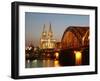 Hohenzollern Bridge over the River Rhine and Cathedral, UNESCO World Heritage Site, Cologne, North-Hans Peter Merten-Framed Photographic Print