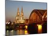 Hohenzollern Bridge over the River Rhine and Cathedral, UNESCO World Heritage Site, Cologne, North-Hans Peter Merten-Mounted Photographic Print