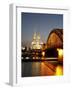 Hohenzollern Bridge over the River Rhine and Cathedral, UNESCO World Heritage Site, Cologne, North -Hans Peter Merten-Framed Photographic Print