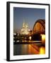 Hohenzollern Bridge over the River Rhine and Cathedral, UNESCO World Heritage Site, Cologne, North -Hans Peter Merten-Framed Photographic Print