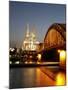Hohenzollern Bridge over the River Rhine and Cathedral, UNESCO World Heritage Site, Cologne, North -Hans Peter Merten-Mounted Photographic Print
