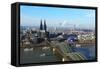 Hohenzollern Bridge with Cologne Cathedral, Cologne, North Rhine-Westphalia, Germany, Europe-Hans-Peter Merten-Framed Stretched Canvas