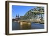 Hohenzollern Bridge with Cologne Cathedral, Cologne, North Rhine-Westphalia, Germany, Europe-Hans-Peter Merten-Framed Photographic Print