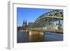 Hohenzollern Bridge with Cologne Cathedral, Cologne, North Rhine-Westphalia, Germany, Europe-Hans-Peter Merten-Framed Photographic Print