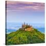 Hohenzollern Castle and Surrounding Countryside at Sunrise, Swabia, Baden Wuerttemberg-Doug Pearson-Stretched Canvas