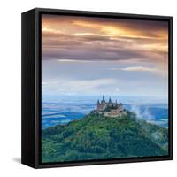 Hohenzollern Castle and Surrounding Countryside at Sunrise, Swabia, Baden Wuerttemberg-Doug Pearson-Framed Stretched Canvas