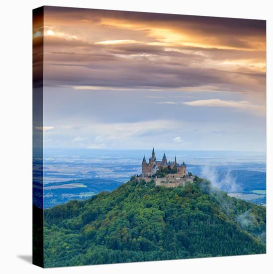 Hohenzollern Castle and Surrounding Countryside at Sunrise, Swabia, Baden Wuerttemberg-Doug Pearson-Stretched Canvas