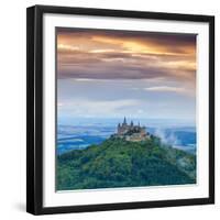 Hohenzollern Castle and Surrounding Countryside at Sunrise, Swabia, Baden Wuerttemberg-Doug Pearson-Framed Photographic Print