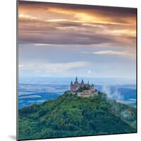 Hohenzollern Castle and Surrounding Countryside at Sunrise, Swabia, Baden Wuerttemberg-Doug Pearson-Mounted Photographic Print