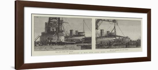 Hoisting a Big Gun into HMS Victoria-null-Framed Giclee Print