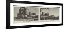 Hoisting a Big Gun into HMS Victoria-null-Framed Giclee Print