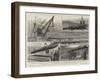 Hoisting a Hundred-And-Eleven Ton Gun on Board HMS Victoria, at Chatham-null-Framed Giclee Print