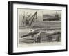 Hoisting a Hundred-And-Eleven Ton Gun on Board HMS Victoria, at Chatham-null-Framed Giclee Print