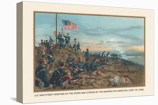 Hoisting of the Stars and Stripes on Cuban Soil, June 11, 1898-Werner-Stretched Canvas