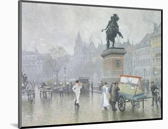 Hojbro Square in Copenhagen-Paul Fischer-Mounted Giclee Print