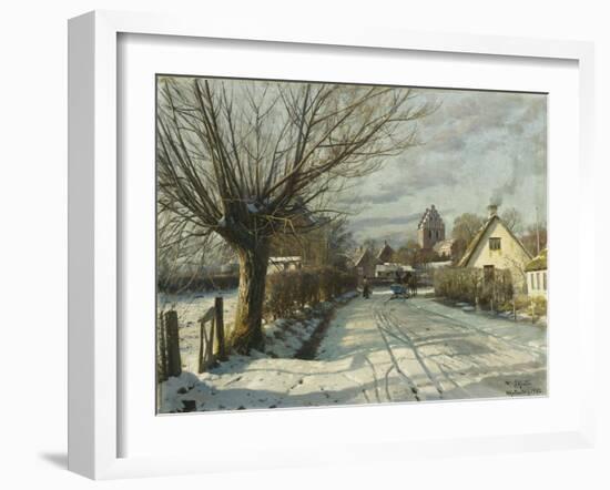 Hoje Taastrup Church, Outside Copenhagen, 1922-Peder Mork Monsted-Framed Giclee Print