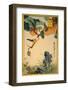 Hokicho-Bird, Apricot and Sekisho Grass-Sugakudo-Framed Art Print