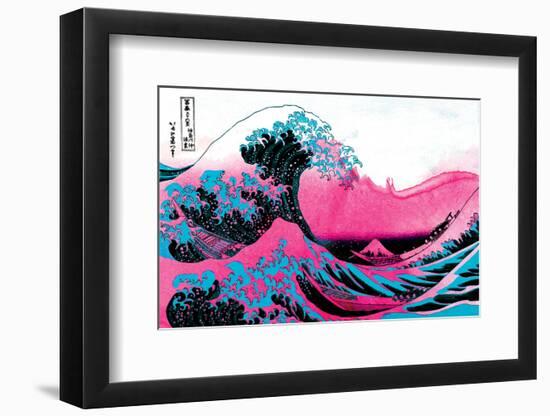 Hokusai - Pink Wave II-null-Framed Art Print