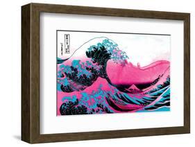Hokusai - Pink Wave II-null-Framed Art Print