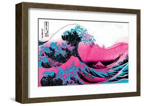 Hokusai - Pink Wave II-null-Framed Art Print