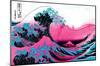 Hokusai - Pink Wave II-null-Mounted Art Print