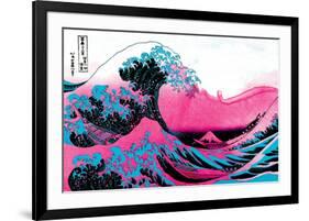 Hokusai - Pink Wave II-null-Framed Art Print