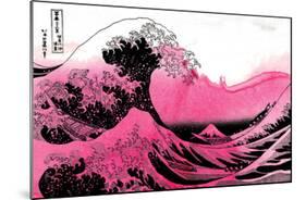 Hokusai - Pink Wave-null-Mounted Art Print