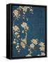 Hokusai's Blossoms on Indigo I-Katsushika Hokusai-Framed Stretched Canvas