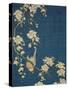 Hokusai's Blossoms on Indigo I-Katsushika Hokusai-Stretched Canvas