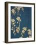 Hokusai's Blossoms on Indigo I-Katsushika Hokusai-Framed Art Print