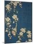 Hokusai's Blossoms on Indigo I-Katsushika Hokusai-Mounted Art Print