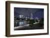 Holbeinsteg, Footbridge, Skyline Banking District, Frankfurt on the Main, Hessen, Germany-Axel Schmies-Framed Photographic Print