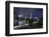 Holbeinsteg, Footbridge, Skyline Banking District, Frankfurt on the Main, Hessen, Germany-Axel Schmies-Framed Photographic Print