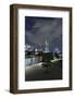 Holbeinsteg, Footbridge, Skyline Banking District, Frankfurt on the Main, Hessen, Germany-Axel Schmies-Framed Photographic Print