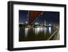 Holbeinsteg, Footbridge, Skyline Banking District, Frankfurt on the Main, Hessen, Germany-Axel Schmies-Framed Photographic Print