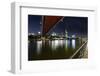 Holbeinsteg, Footbridge, Skyline Banking District, Frankfurt on the Main, Hessen, Germany-Axel Schmies-Framed Photographic Print