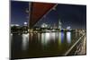 Holbeinsteg, Footbridge, Skyline Banking District, Frankfurt on the Main, Hessen, Germany-Axel Schmies-Mounted Photographic Print