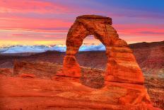 Arches National Park Delicate Arch Sunset in Moab Utah USA Photo Mount-holbox-Photographic Print