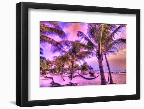 Holbox Island, Yucatan Peninsula, Quintana Roo, Mexico. HDR effect view of palm trees, beach and ha-Stuart Westmorland-Framed Premium Photographic Print