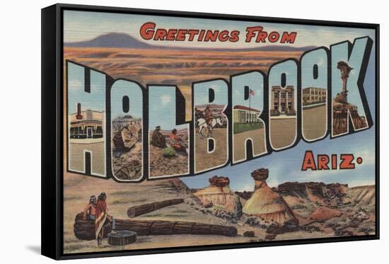 Holbrook, Arizona - Large Letter Scenes-Lantern Press-Framed Stretched Canvas