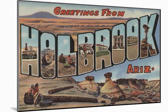 Holbrook, Arizona - Large Letter Scenes-Lantern Press-Mounted Art Print