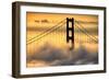 Hold Me Now, South Tower and Fog, Golden Gate Bridge, San Francisco Bay Area Sunrise-Vincent James-Framed Photographic Print