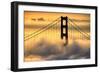 Hold Me Now, South Tower and Fog, Golden Gate Bridge, San Francisco Bay Area Sunrise-Vincent James-Framed Photographic Print